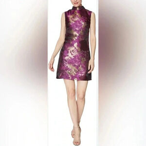 Laundry By Shelli Segal Cocktail Formal Dress Fall Winter Mock Neck Jacquard 16
